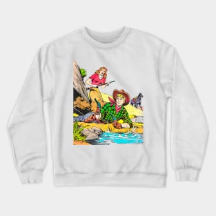 Confrontation Cowboy Western Retro Comic Crewneck Sweatshirt